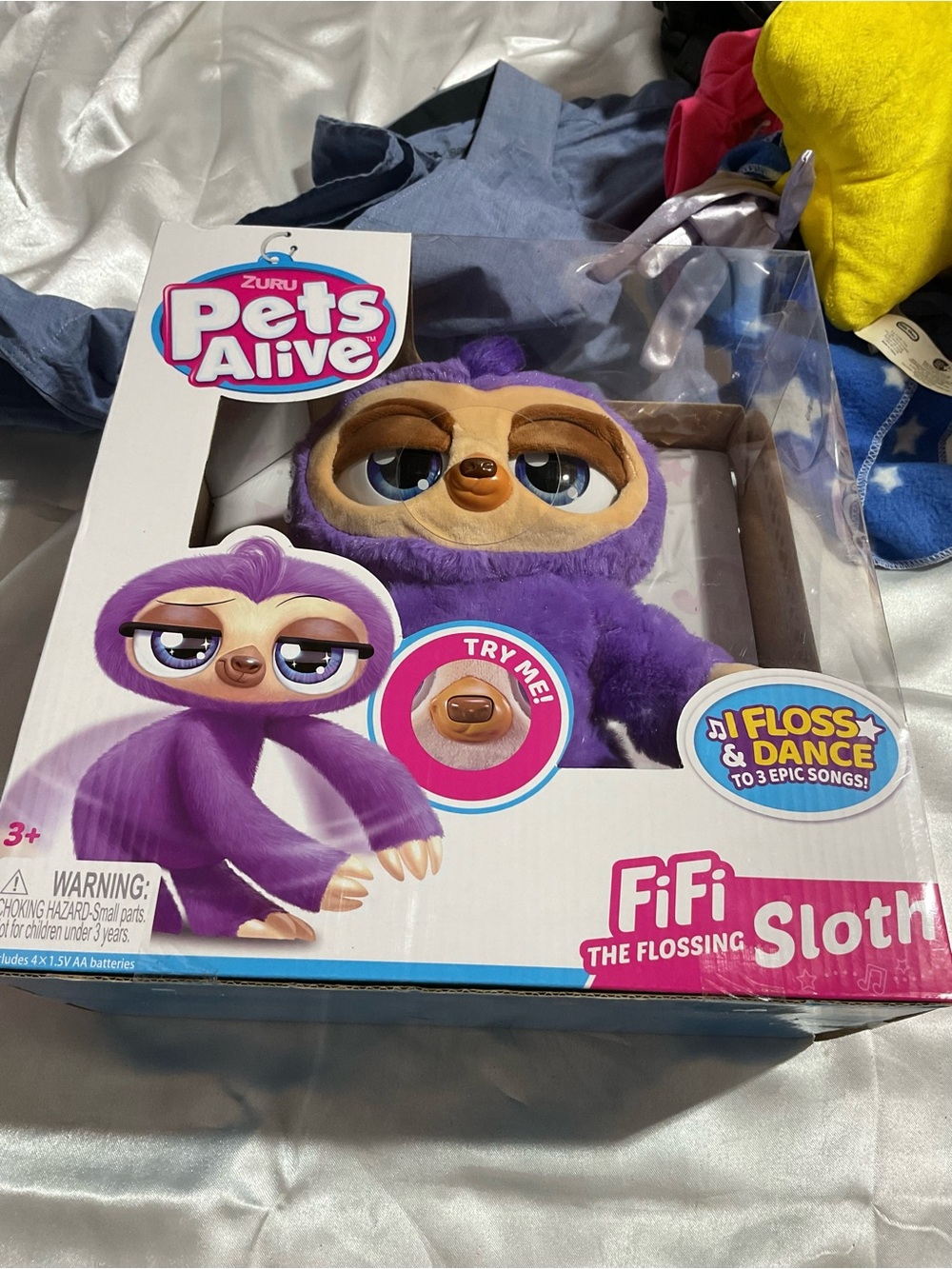 ZURU Pets Alive FiFi the Flossing Sloth Plush Toy - Purple